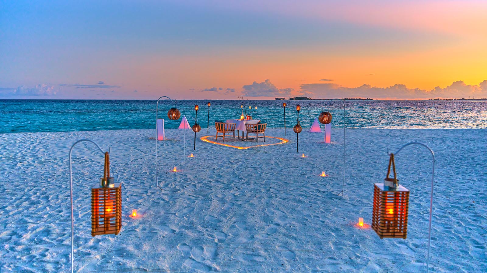 Beach dinner setup