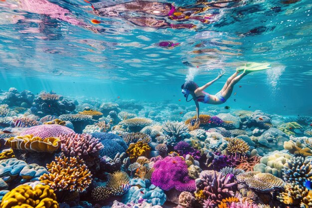 Snorkeling in reef