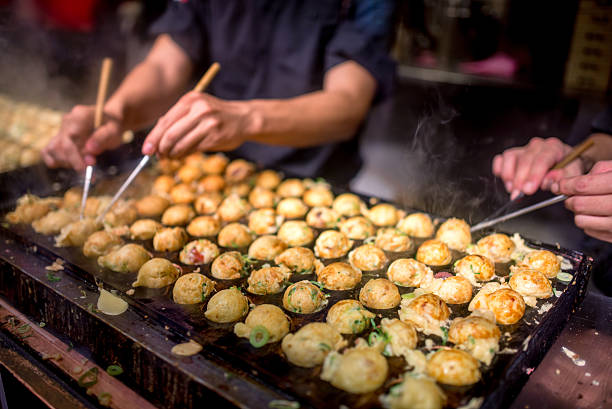Takoyaki cooking