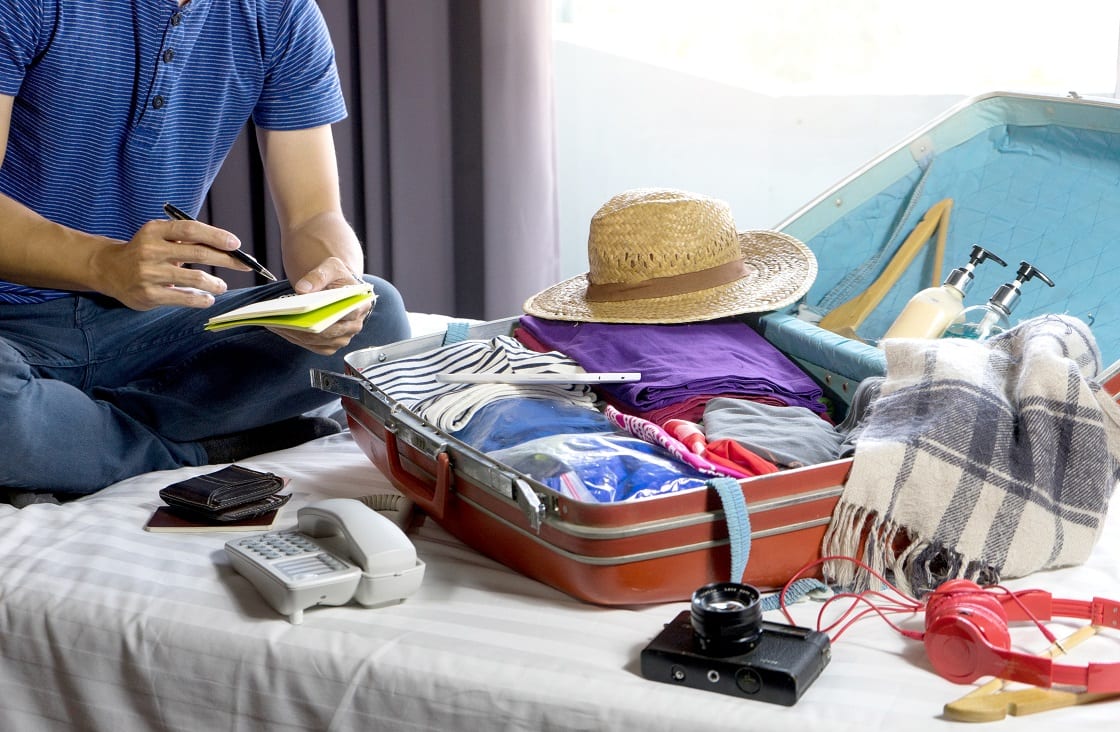 Packed luggage for highland trip