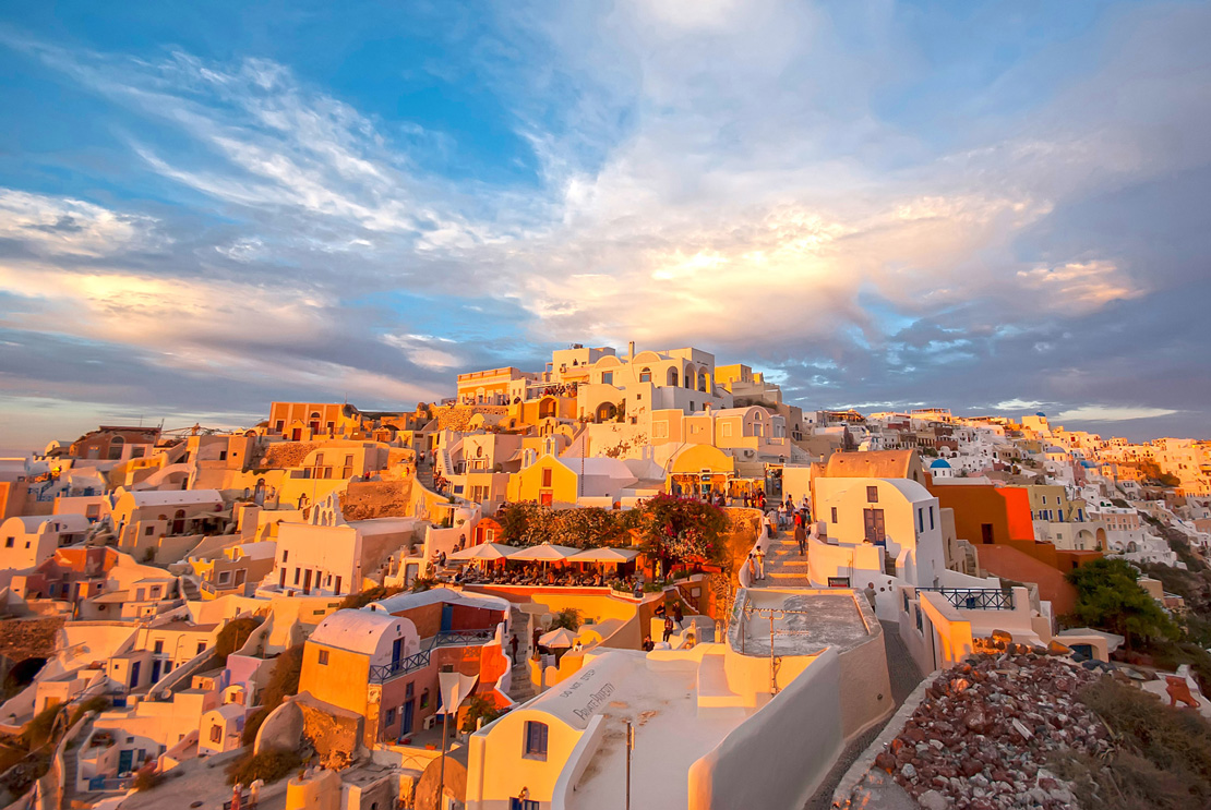 Oia village sunset