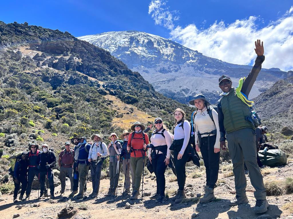 Hikers training for trekking