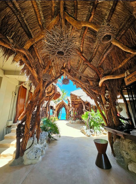 Beachfront eco-cabaña