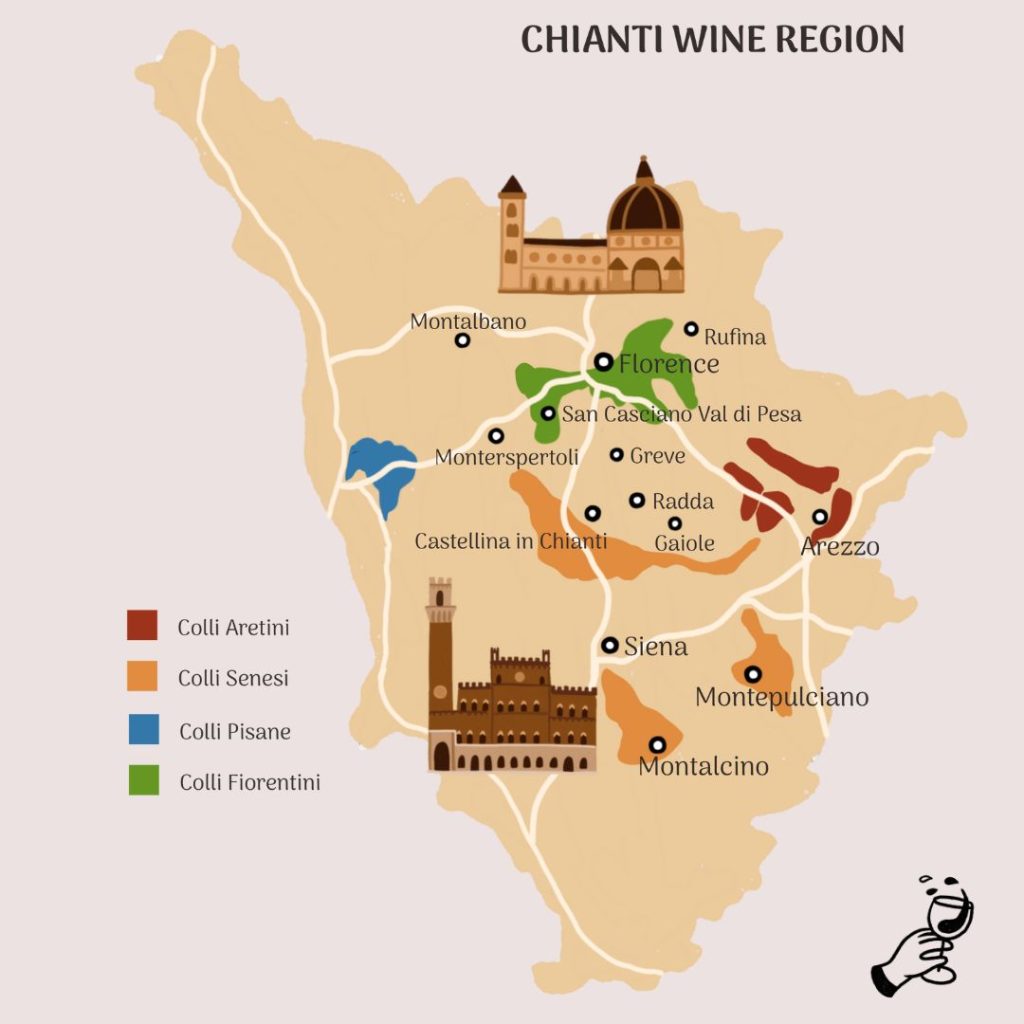 Tuscan Wine Regions Map